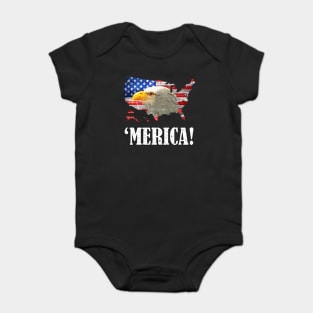 Patriotic eagle merica usa flag 4th of July outfit Baby Bodysuit